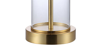 Abner 21" Glass Modern Contemporary USB Charging LED Table Lamp - JONATHAN Y